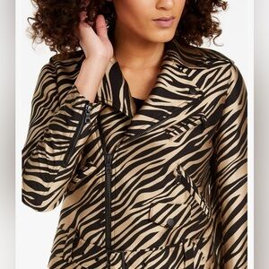 Anne Klein Zebra Print Jacket - Black and Tan